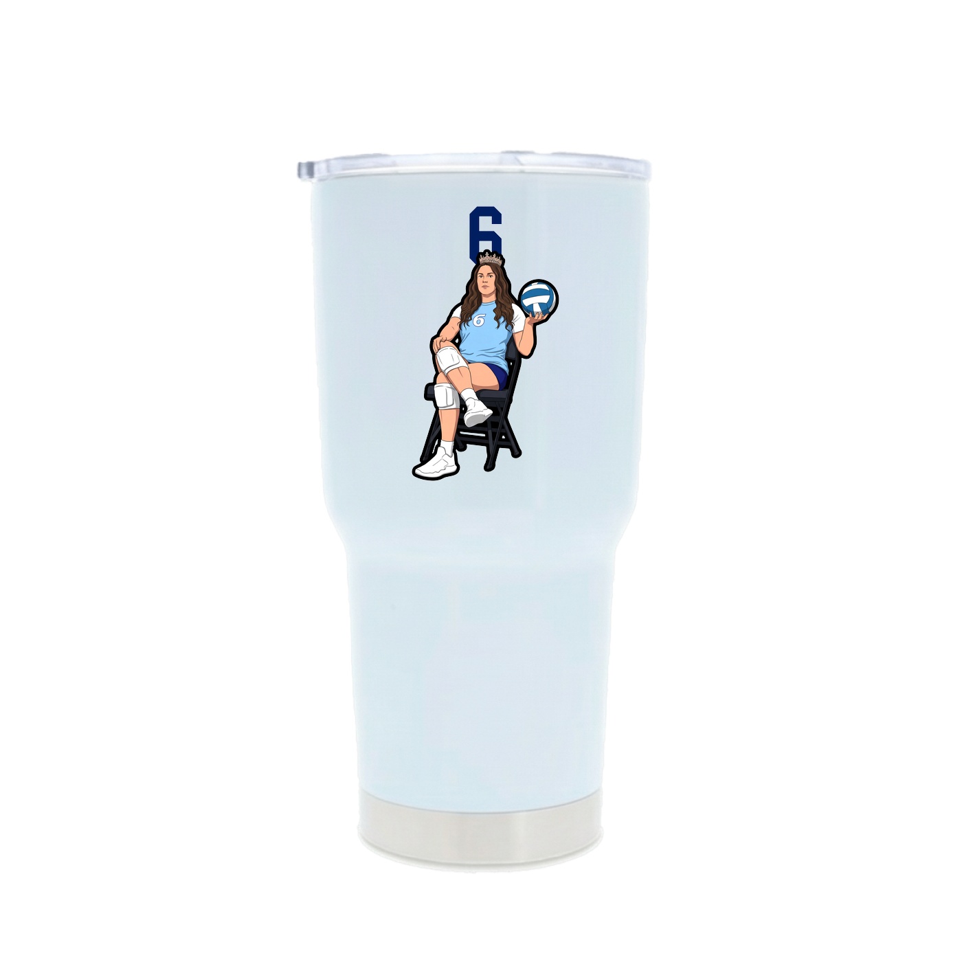 30oz Stainless Steel Tumbler — Number Top in White