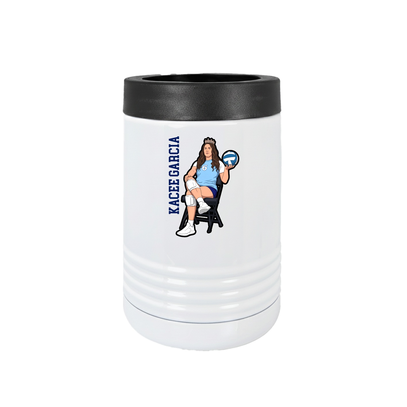 Beverage Holder — Name Vertical in White