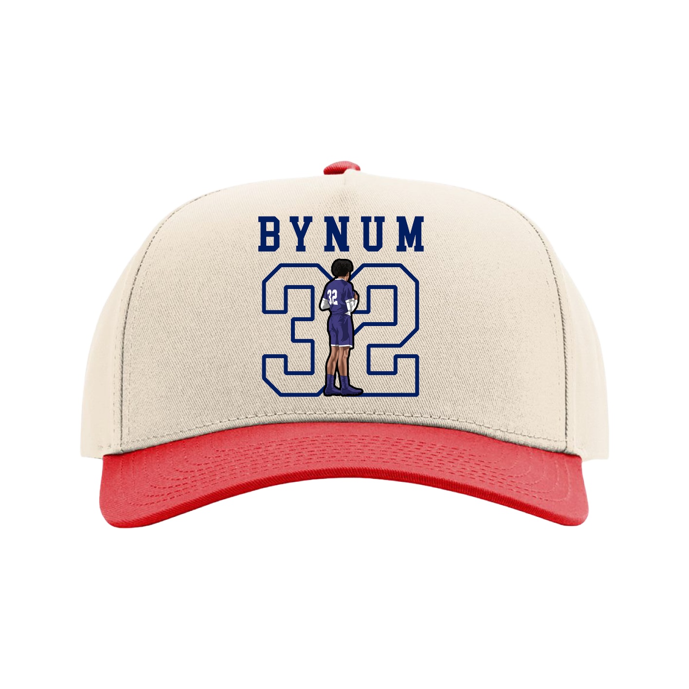 Full Fabric Five-Panel Champ Cap — Shirsey in Cream/Red
