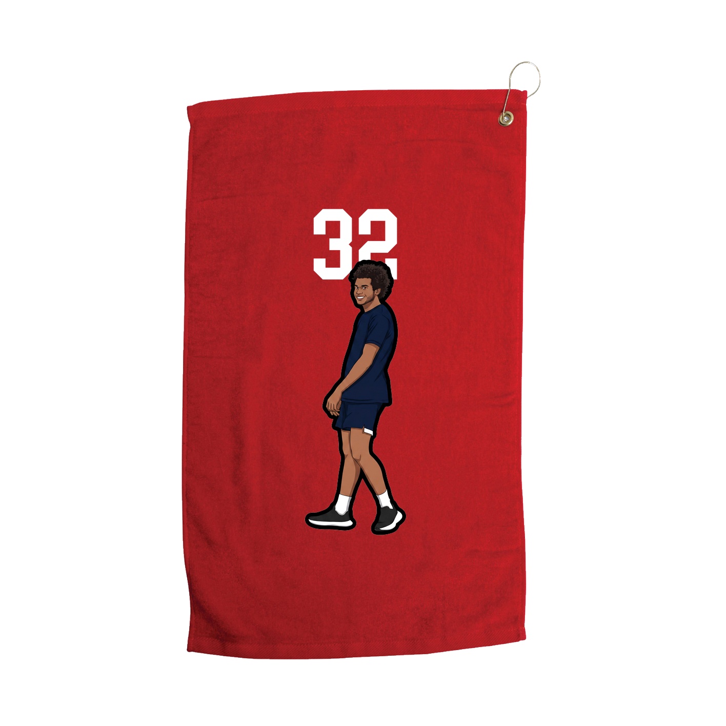 Golf Towel — Number Top in Red