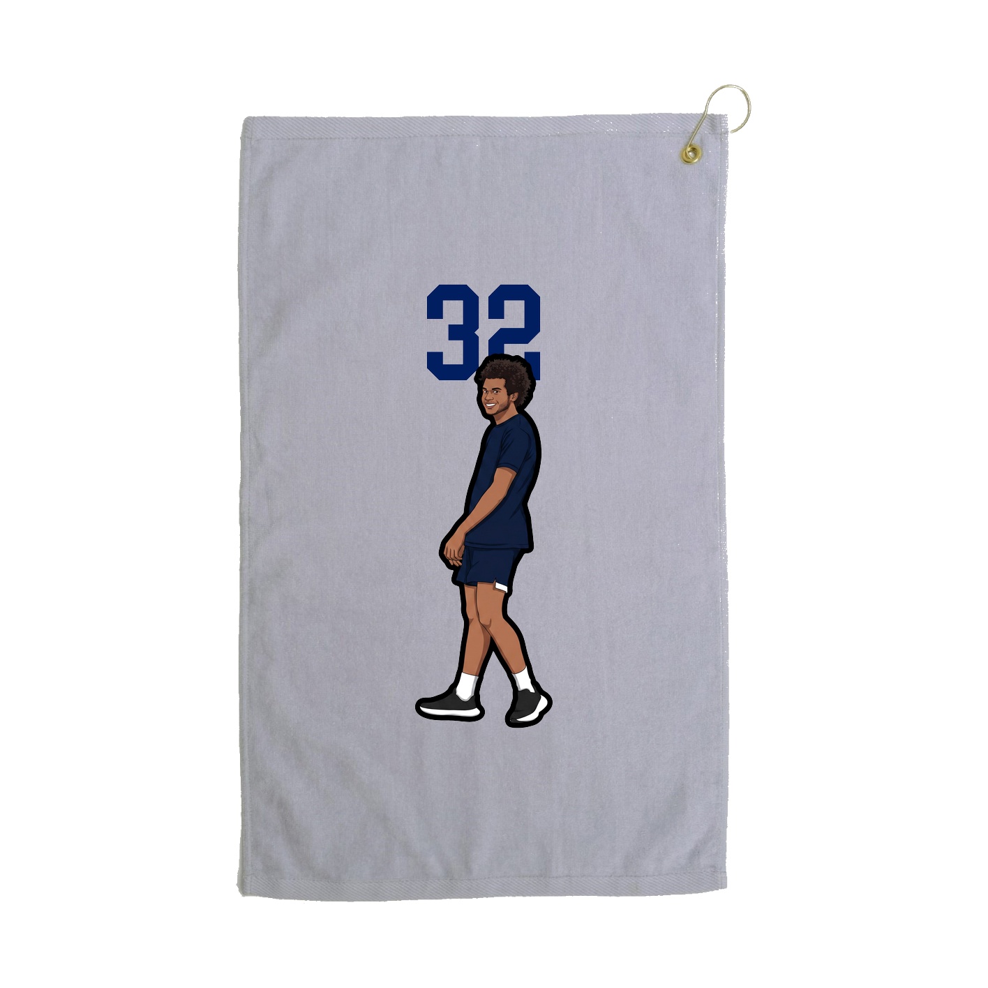 Golf Towel — Number Top in Grey