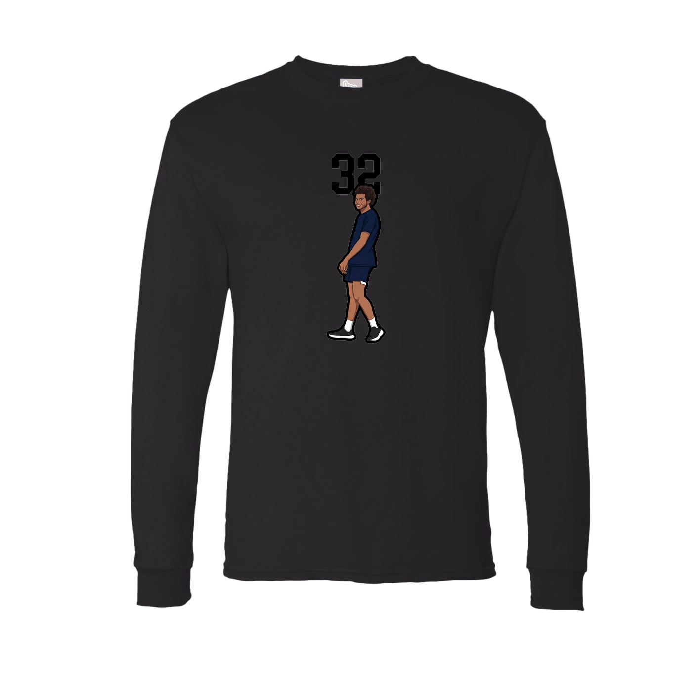 Long Sleeve Tee — Number Top in Black