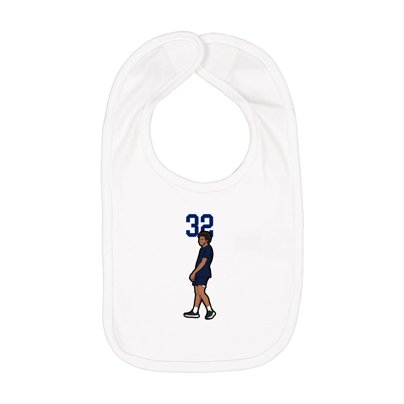 Infant Bib — Number Top in White
