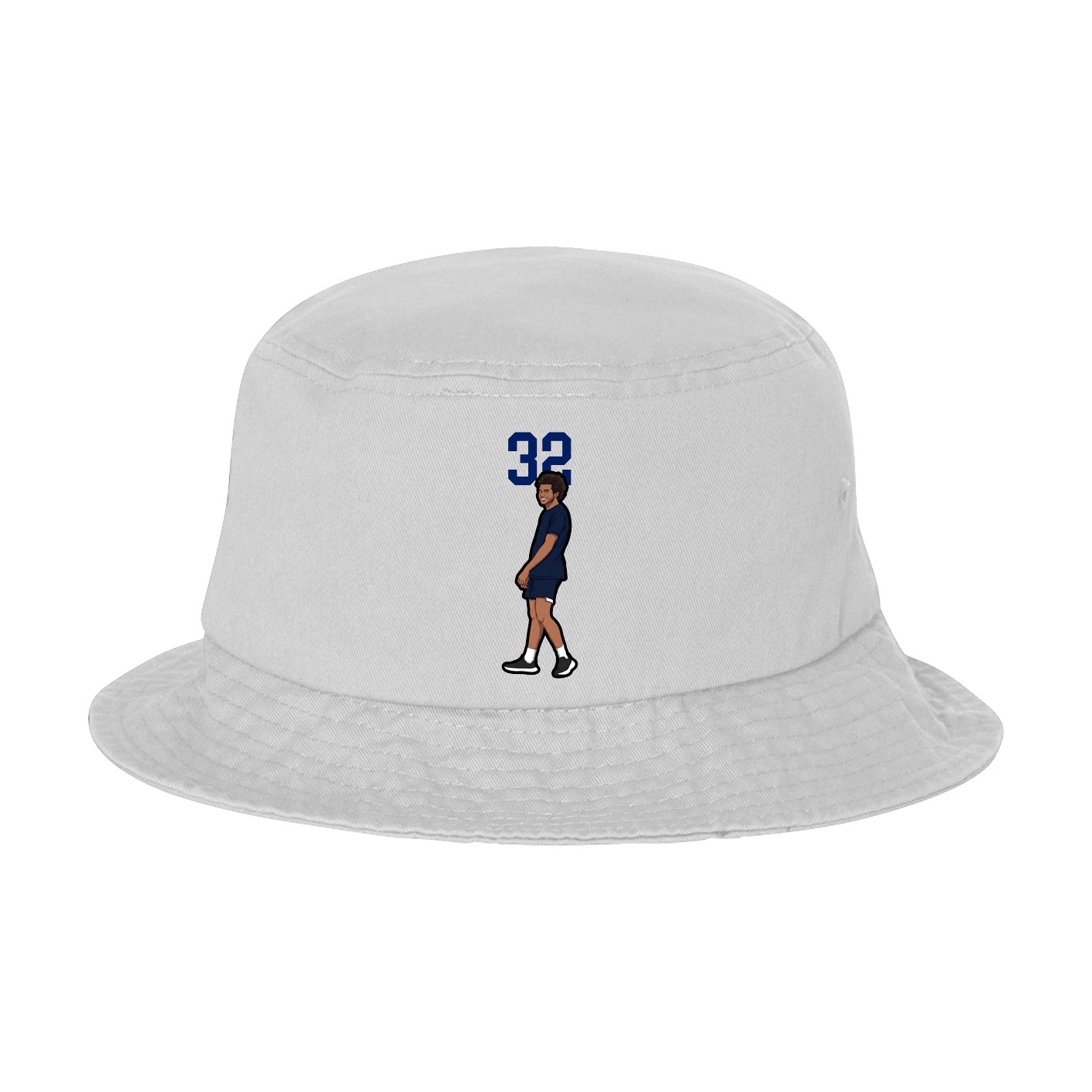 Bucket Cap — Number Top in White