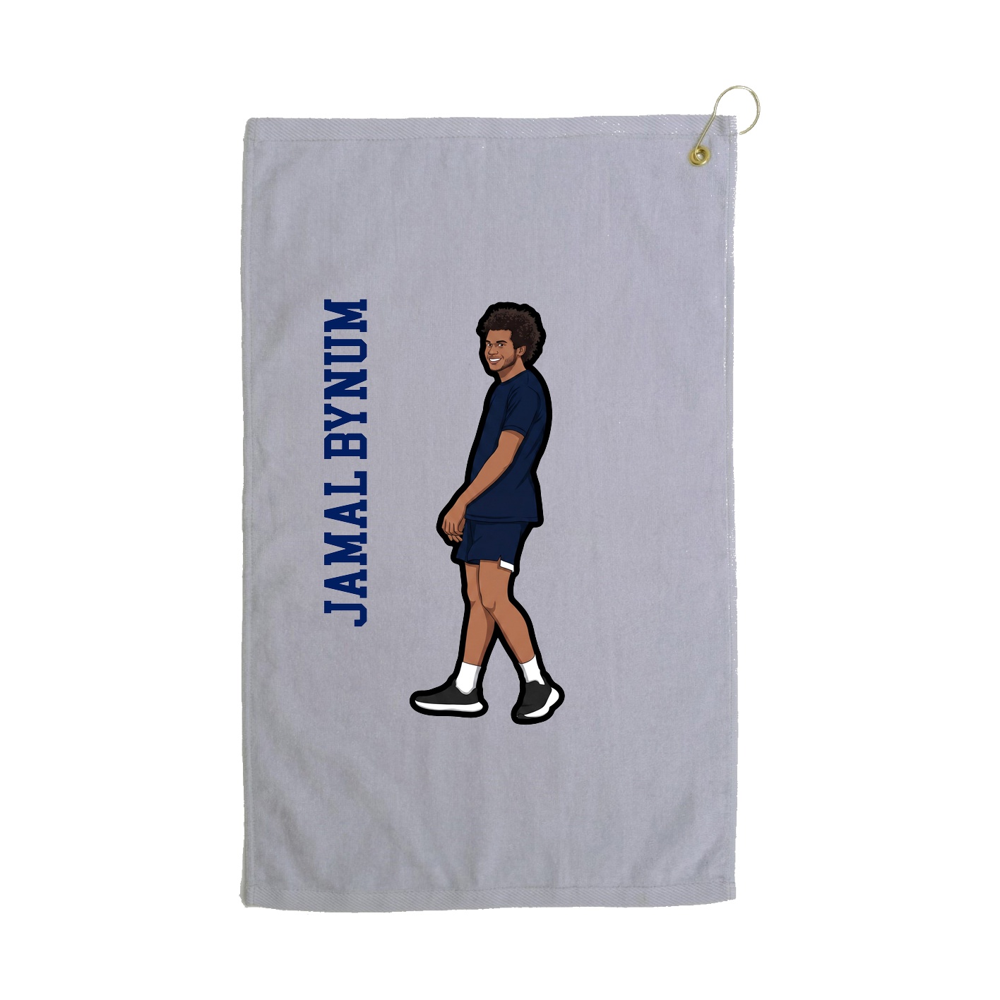Golf Towel — Name Vertical in Grey
