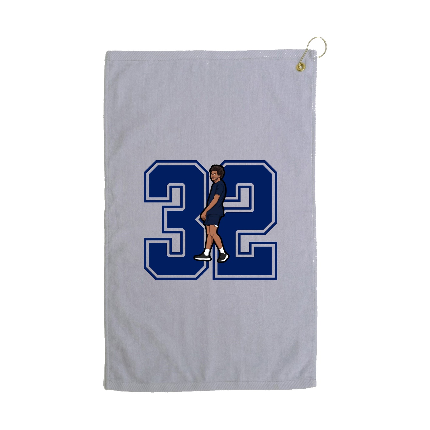 Golf Towel — Number in Grey