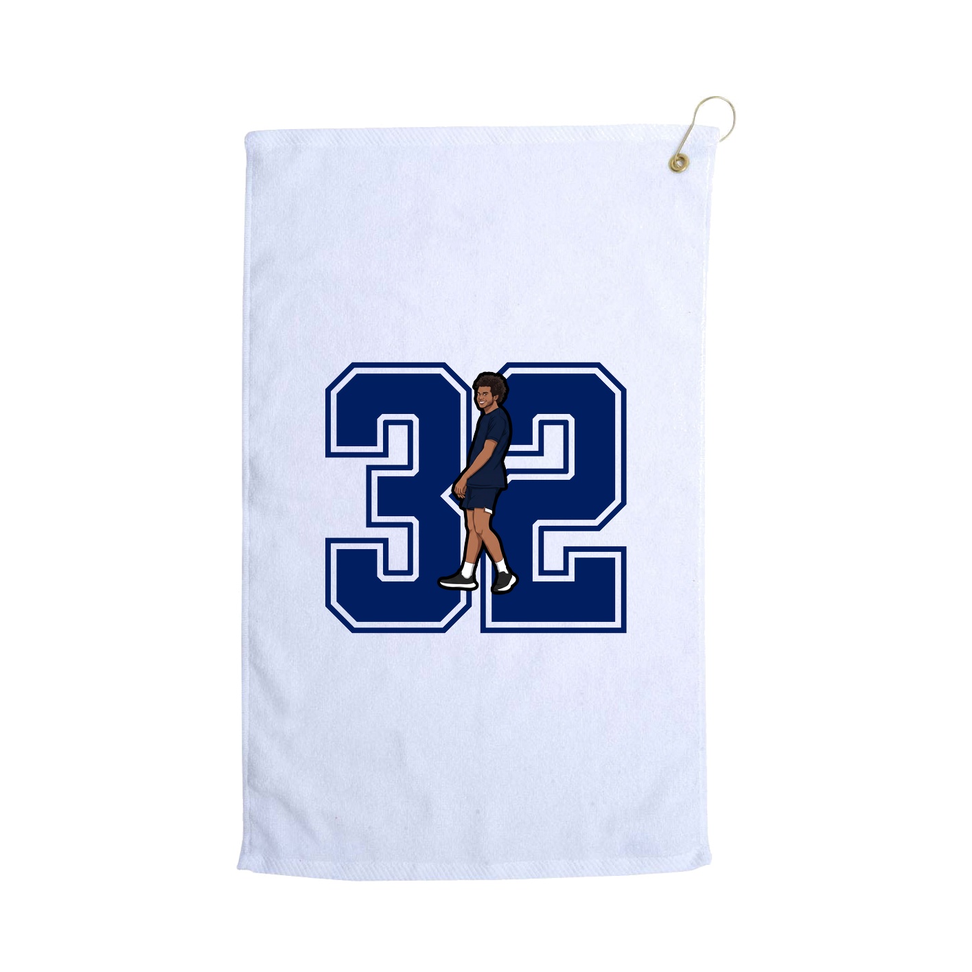 Golf Towel — Number in White