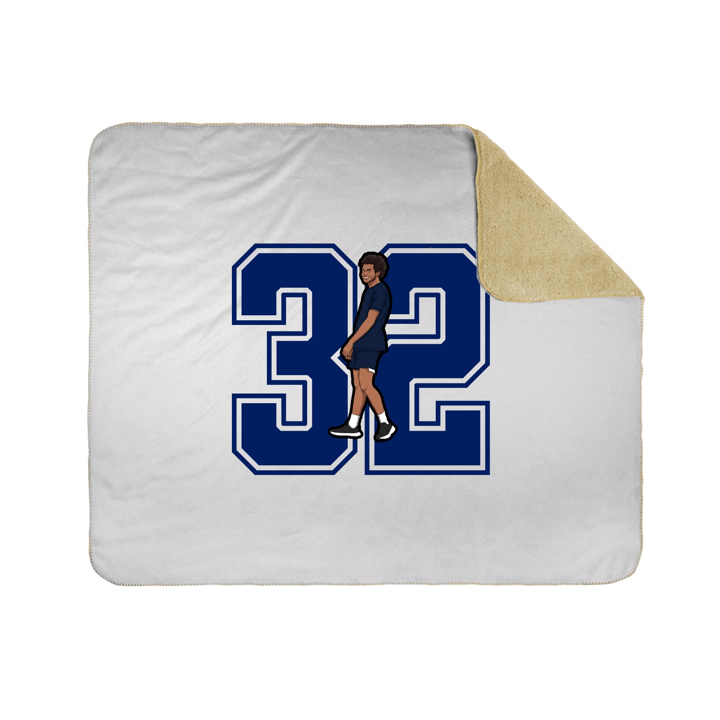 Throw Blanket — Number in White