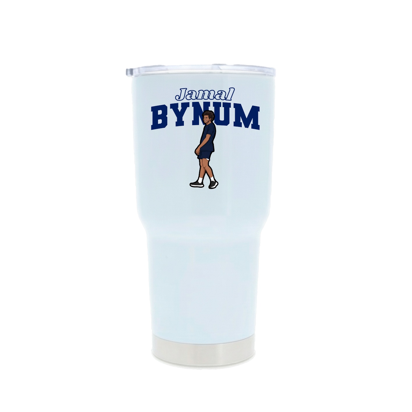30oz Stainless Steel Tumbler — Name Arch in White
