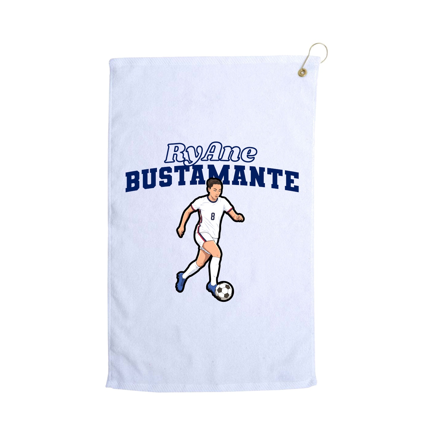 Golf Towel — Name Arch in White
