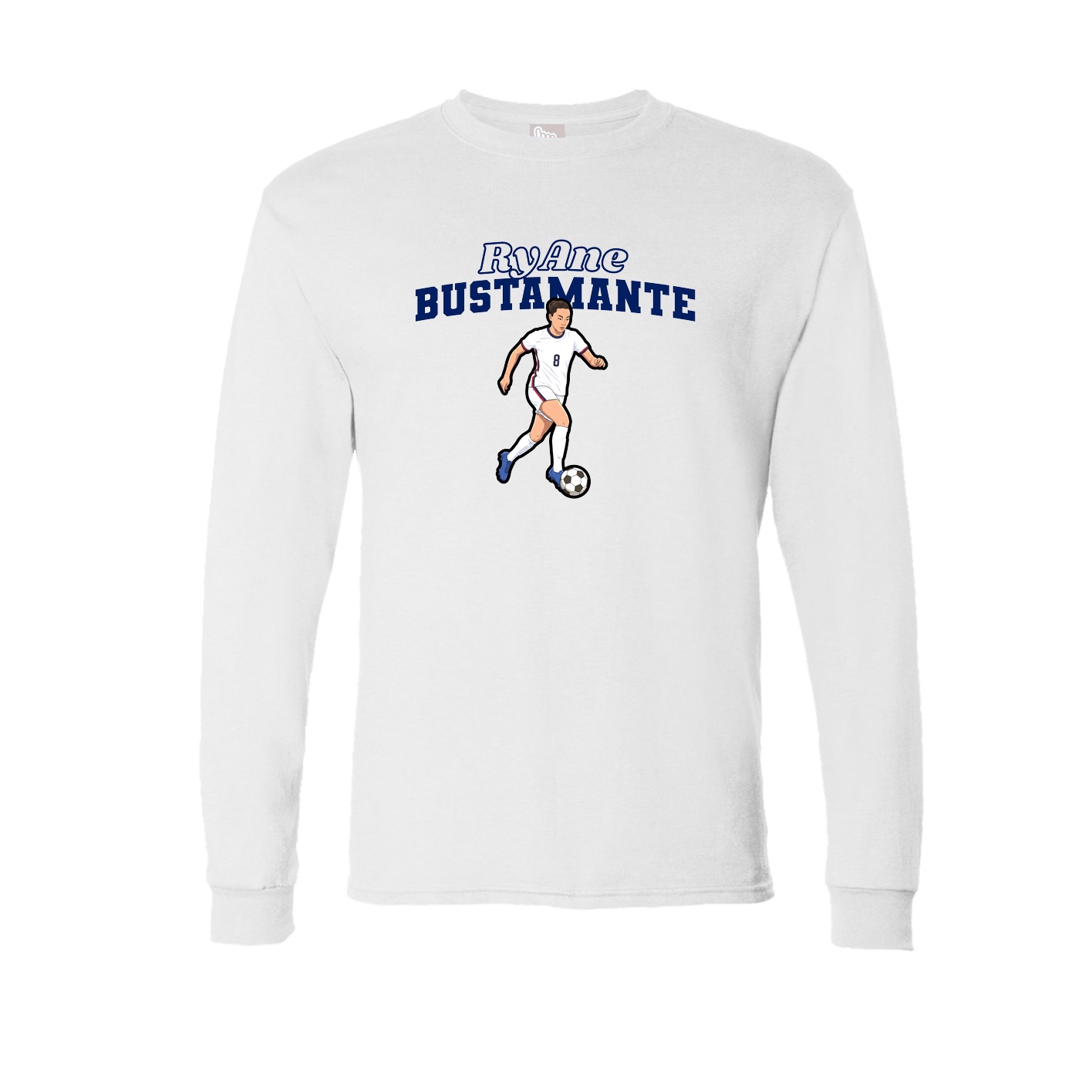 Long Sleeve Tee — Name Arch in White