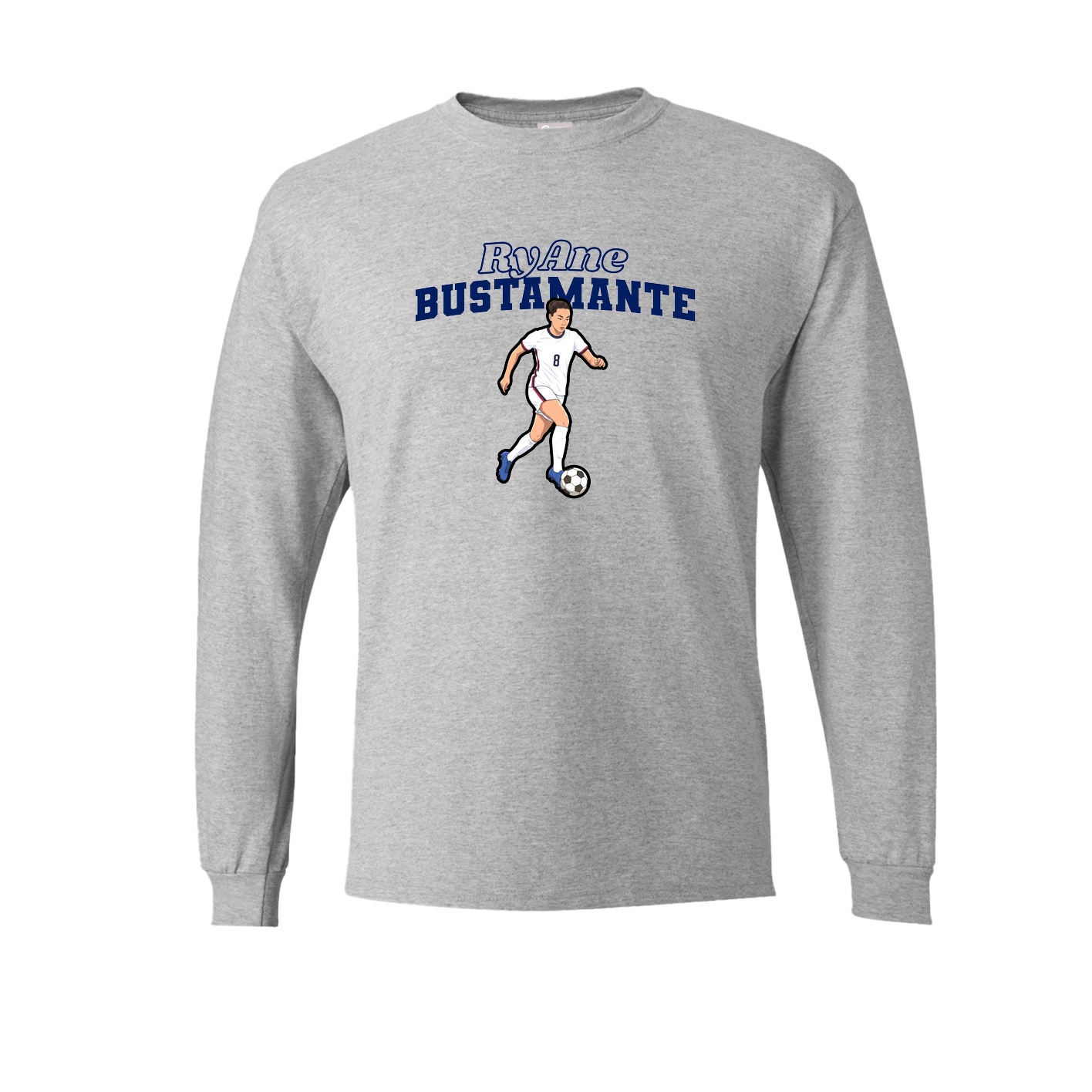 Long Sleeve Tee — Name Arch in Grey
