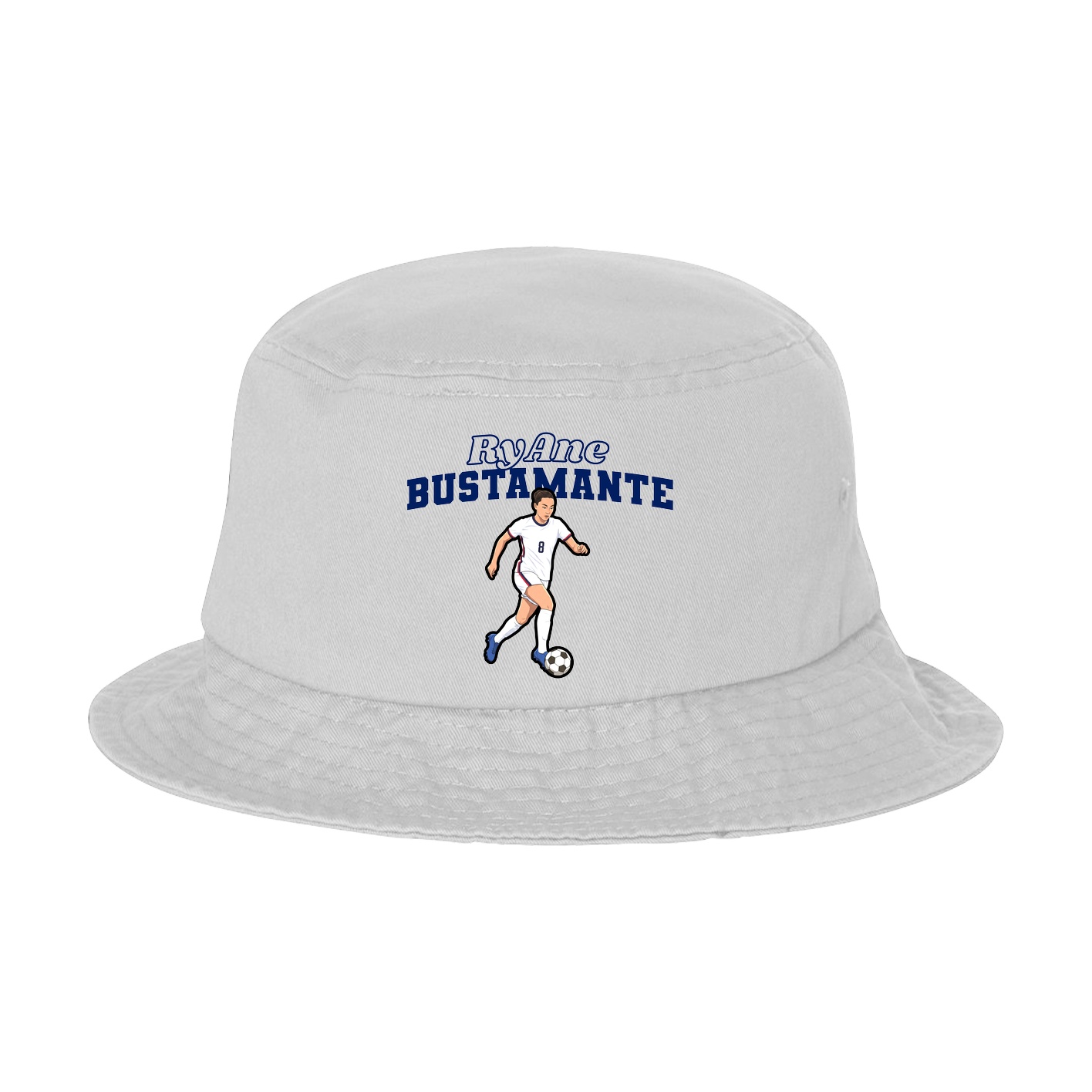 Bucket Cap — Name Arch in White