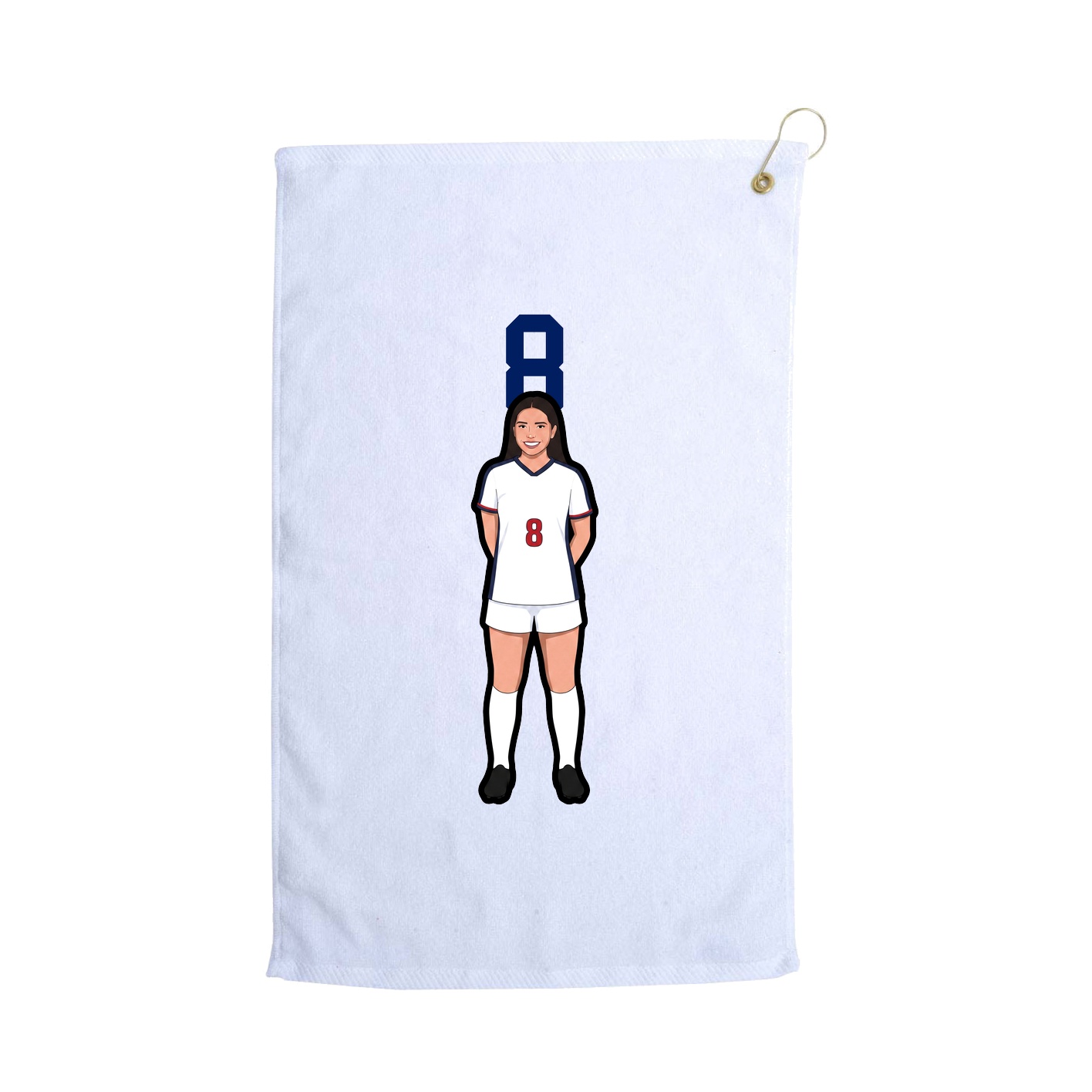 Golf Towel — Number Top in White