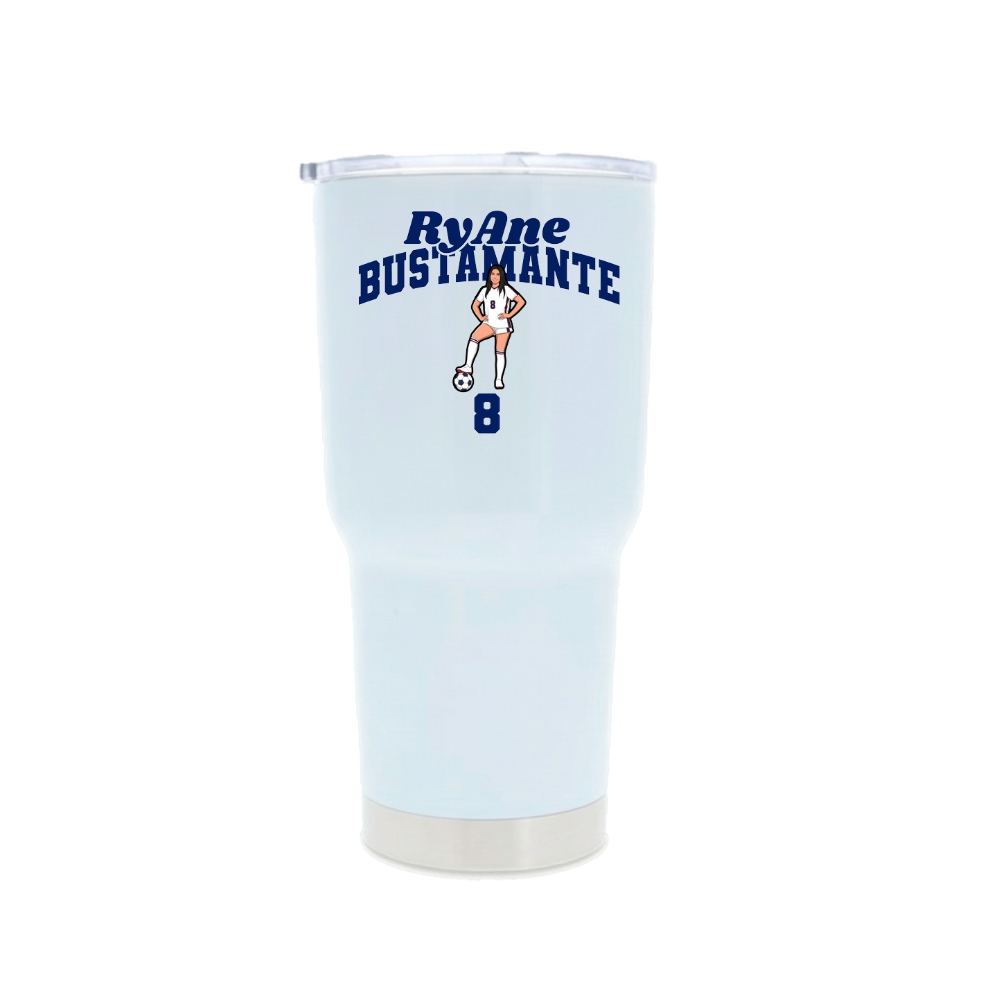 30oz Stainless Steel Tumbler — Signature Arch in White
