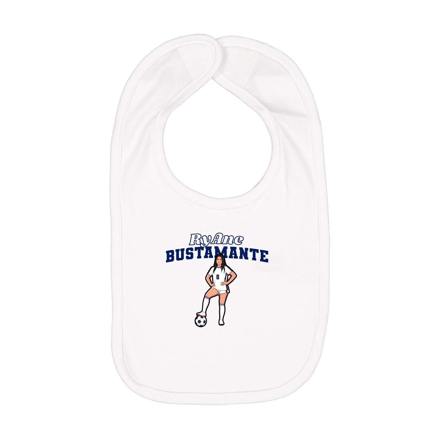 Infant Bib — Name Arch in White