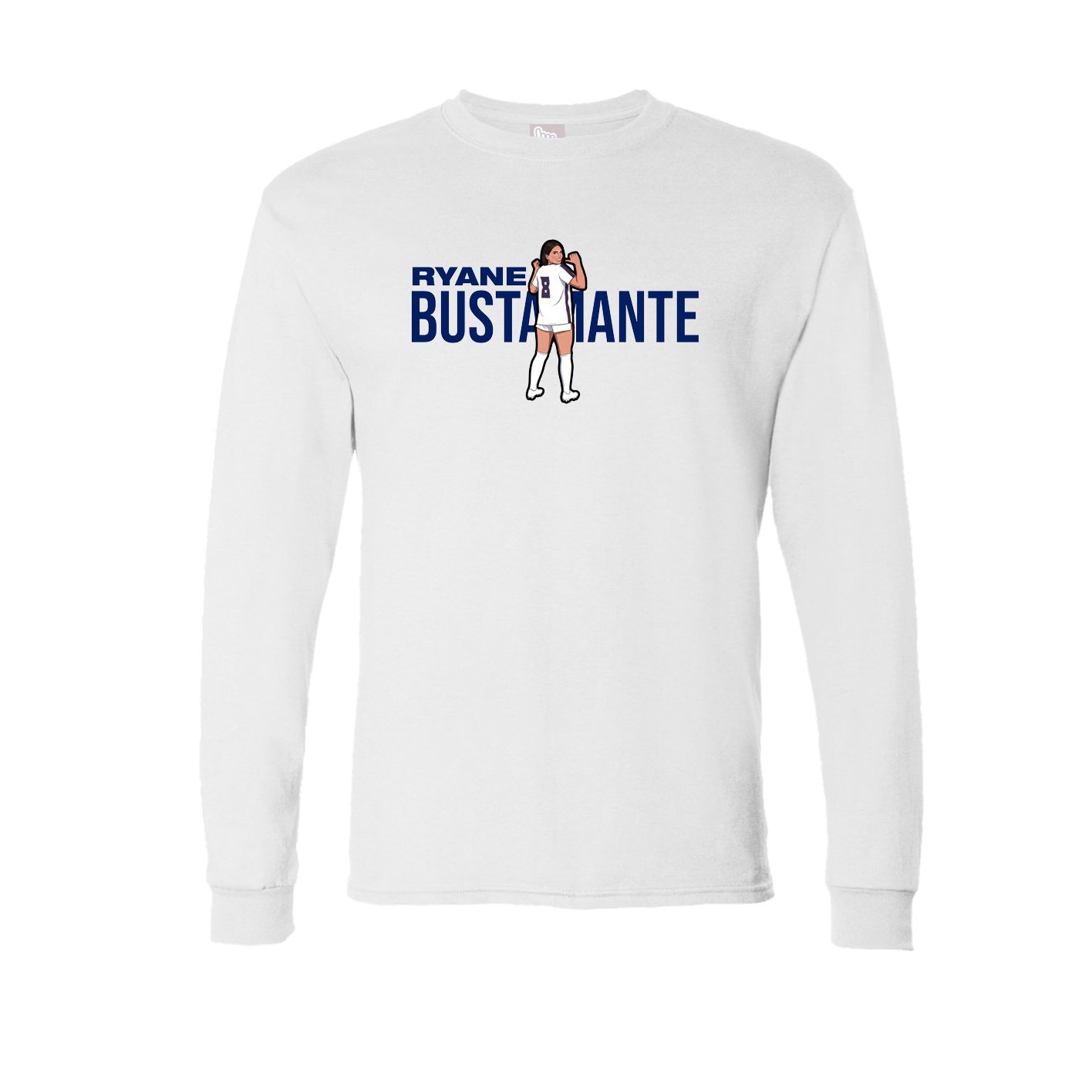 Long Sleeve Tee — Player Name in White