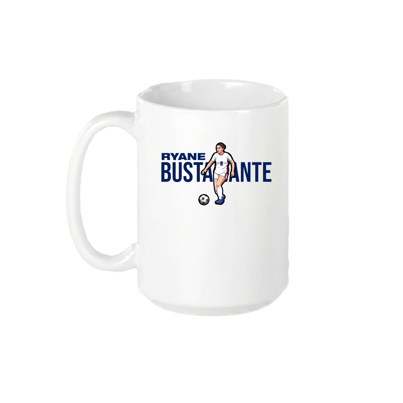 15oz Coffee Mug — Player Name in White