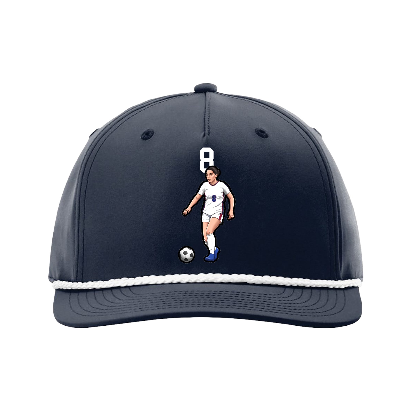 Five-Panel Classic Rope Cap — Number Top in Navy