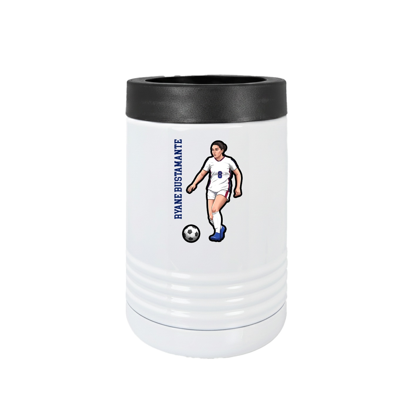 Beverage Holder — Name Vertical in White