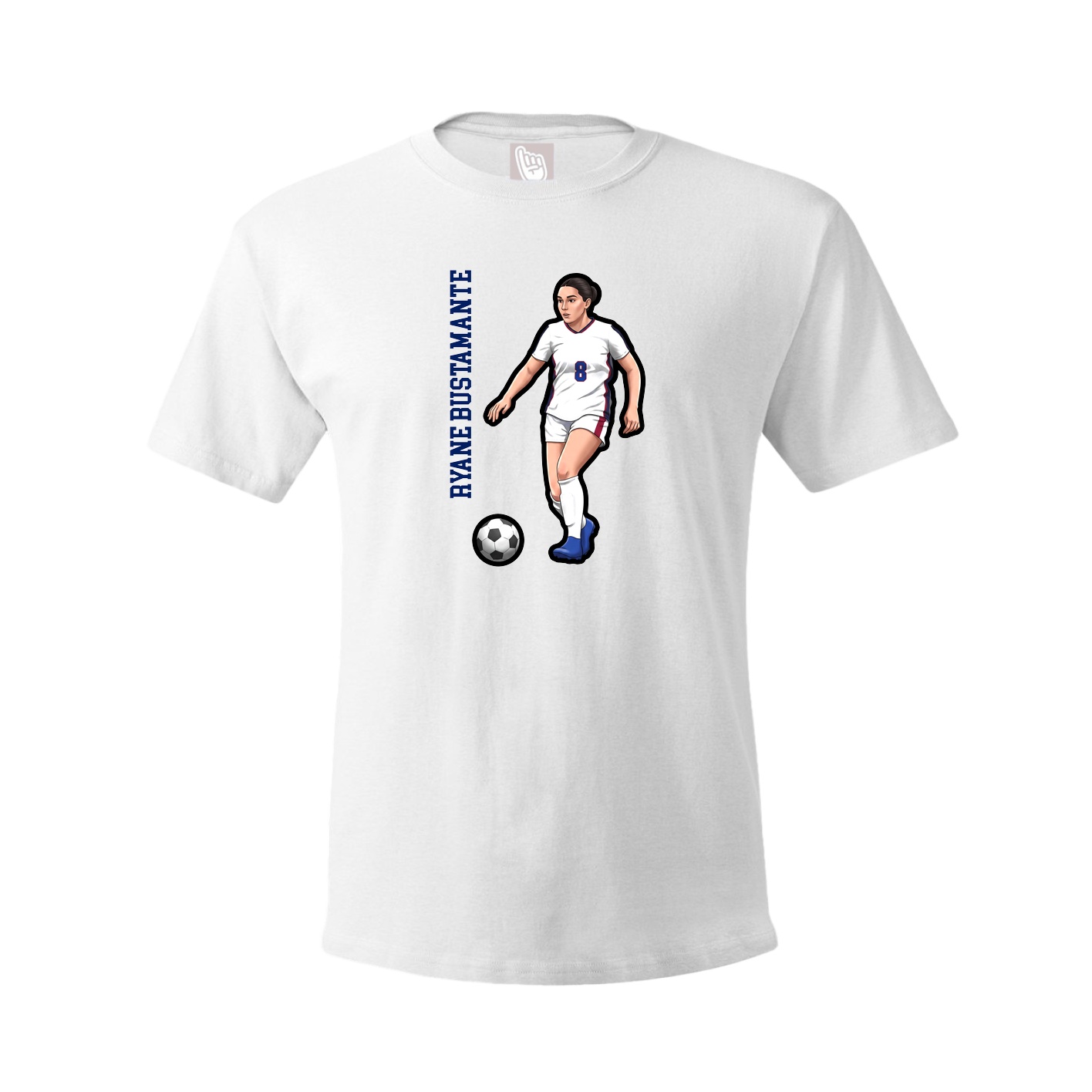 Youth Tee — Name Vertical in White