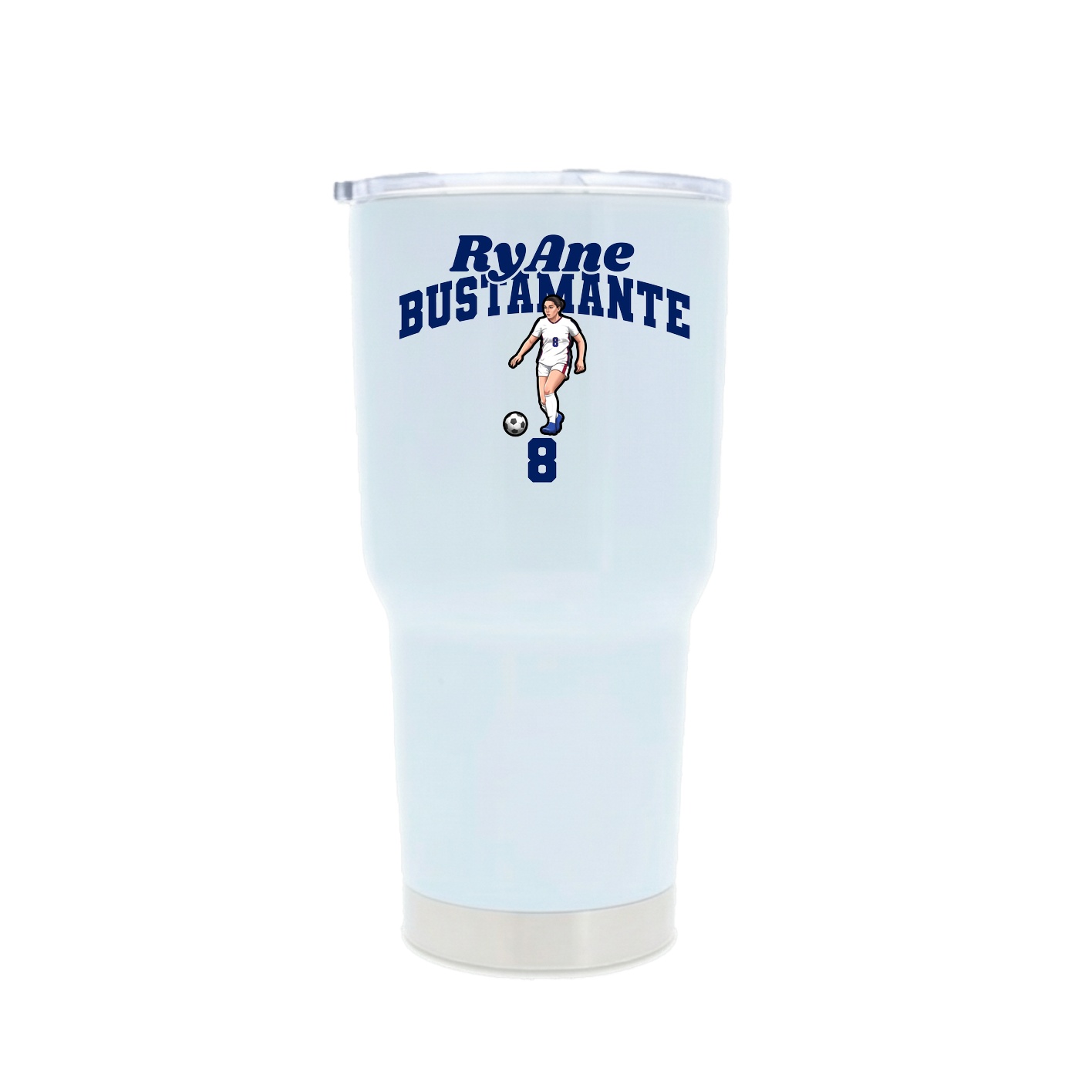 30oz Stainless Steel Tumbler — Signature Arch in White