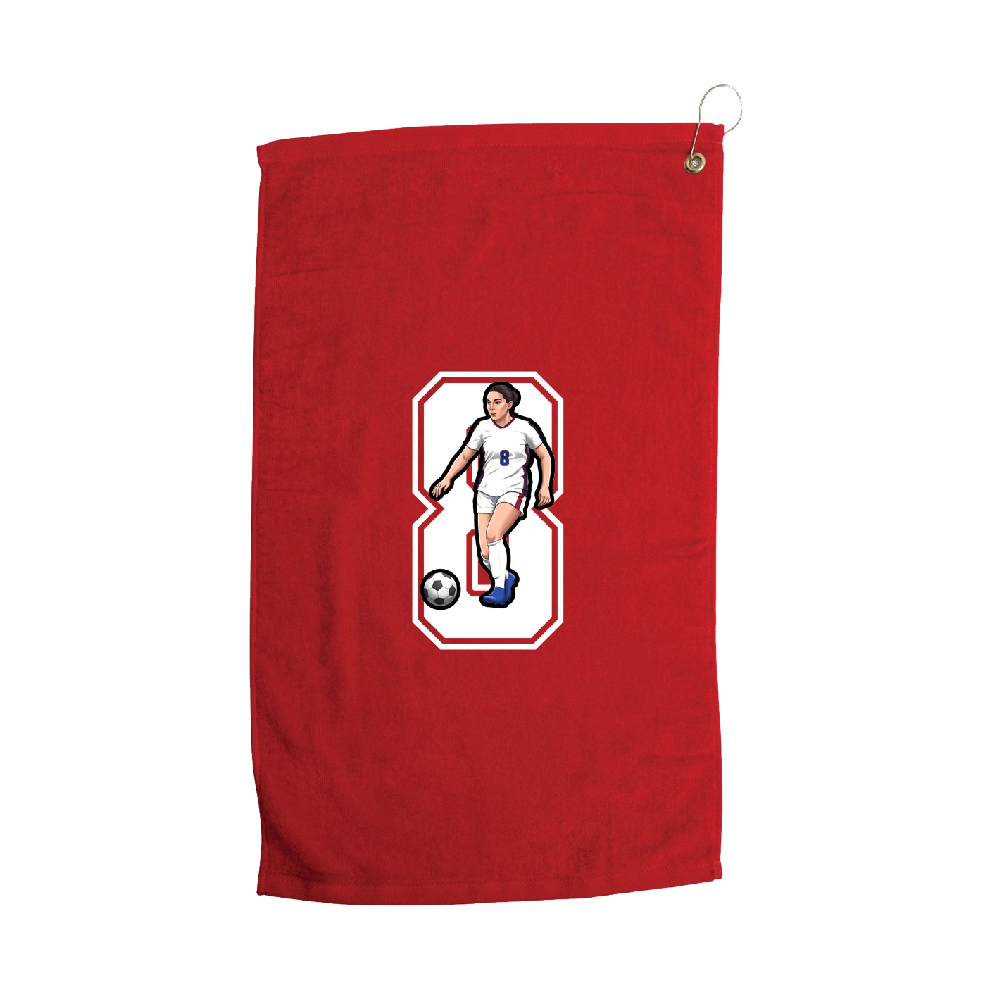 Golf Towel — Number in Red