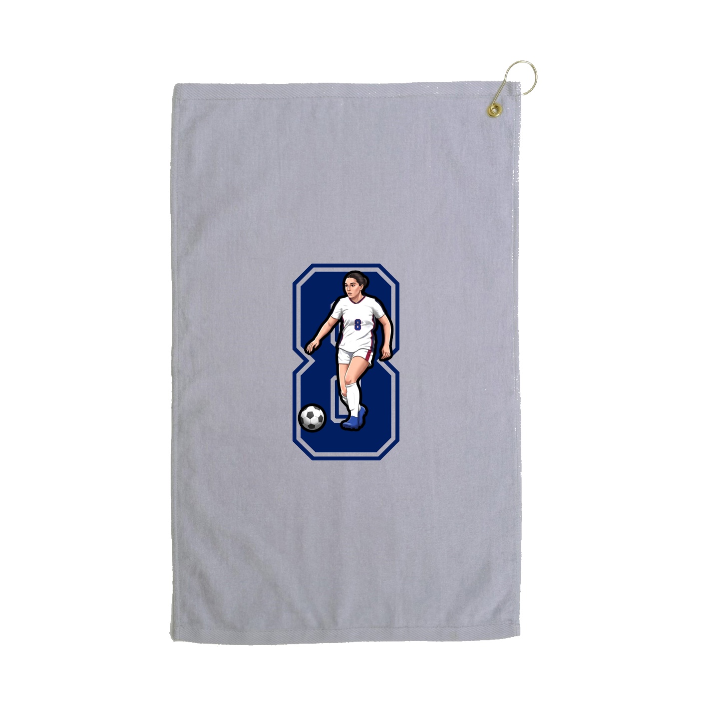 Golf Towel — Number in Grey