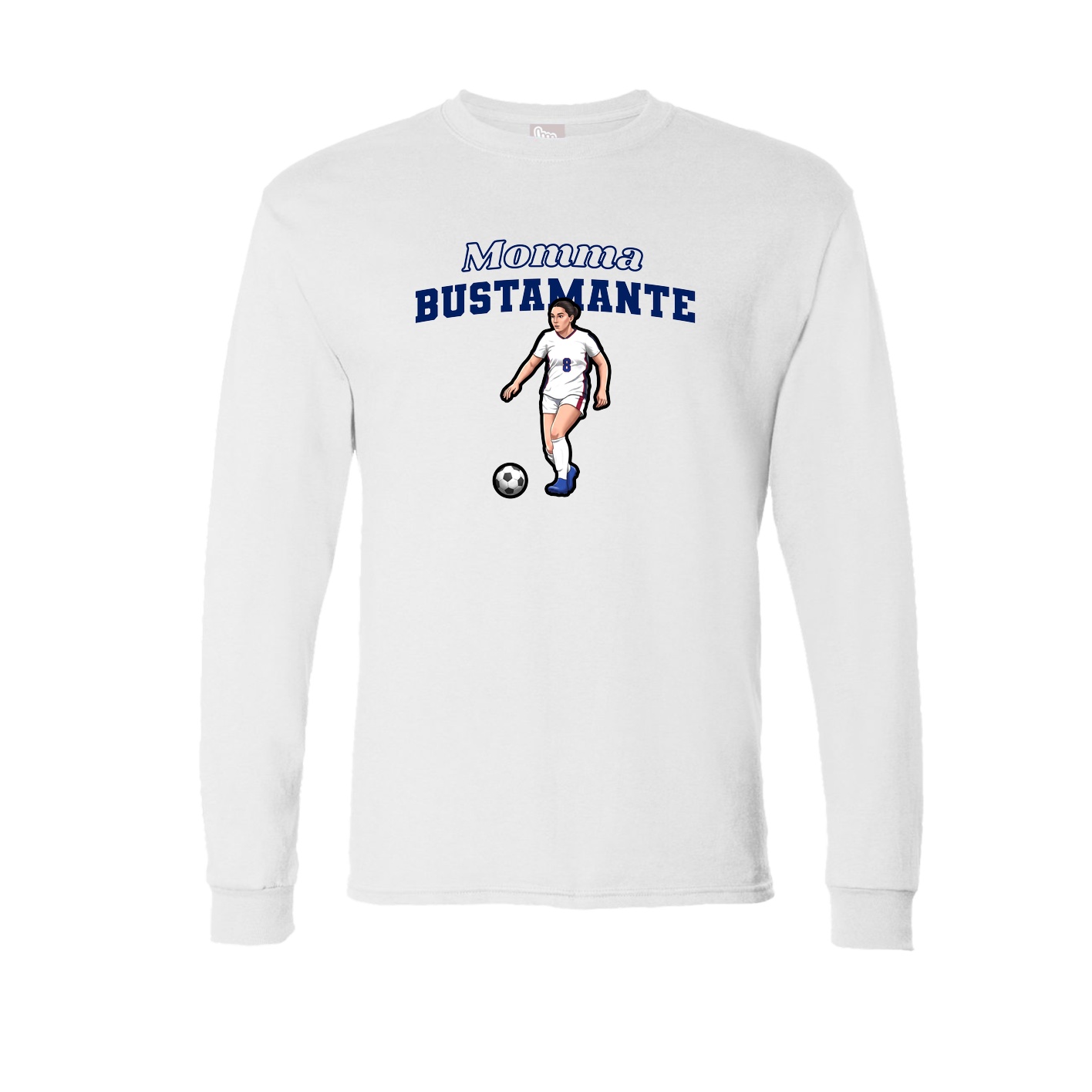 Long Sleeve Tee — Mothers Day Block in White