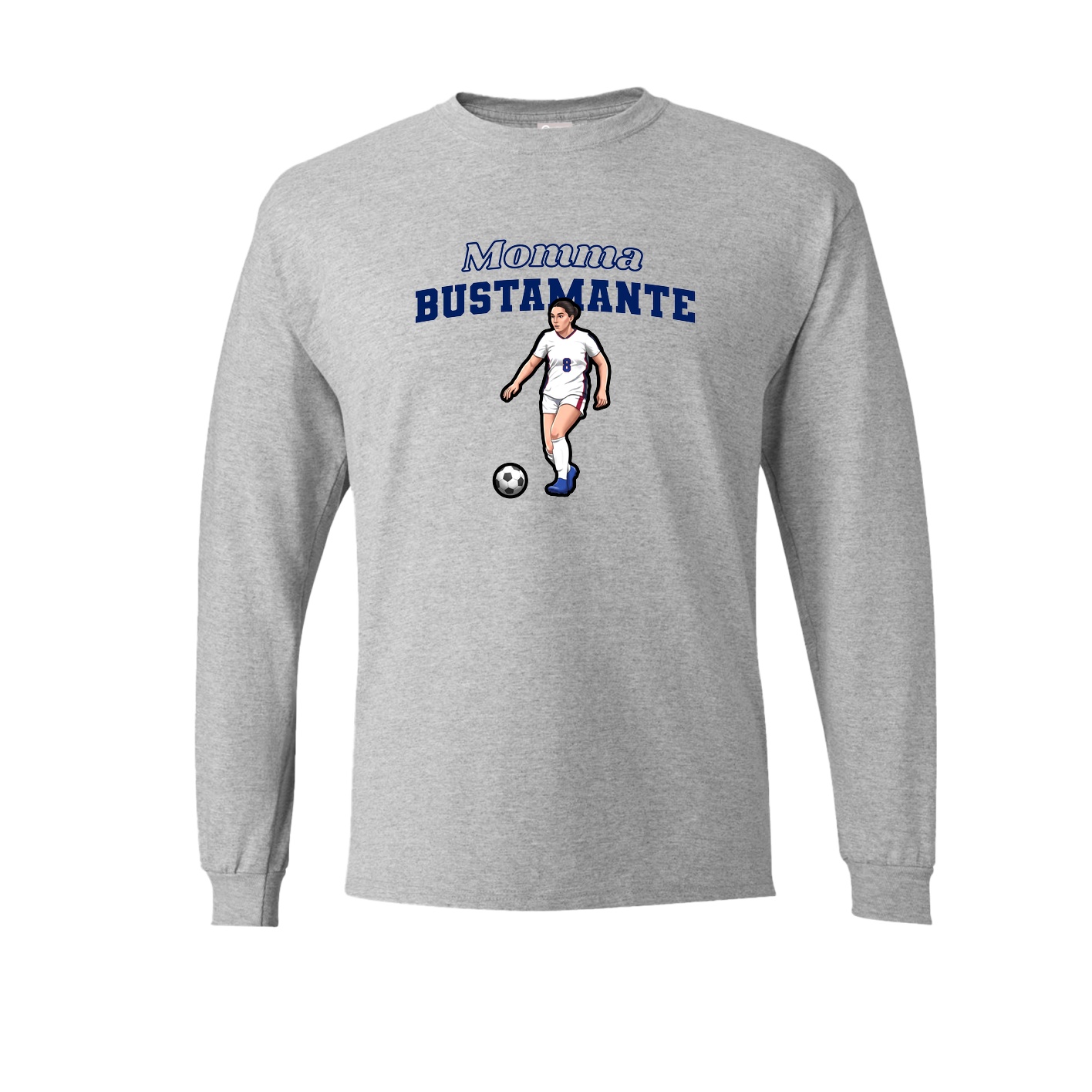 Long Sleeve Tee — Mothers Day Block in Grey