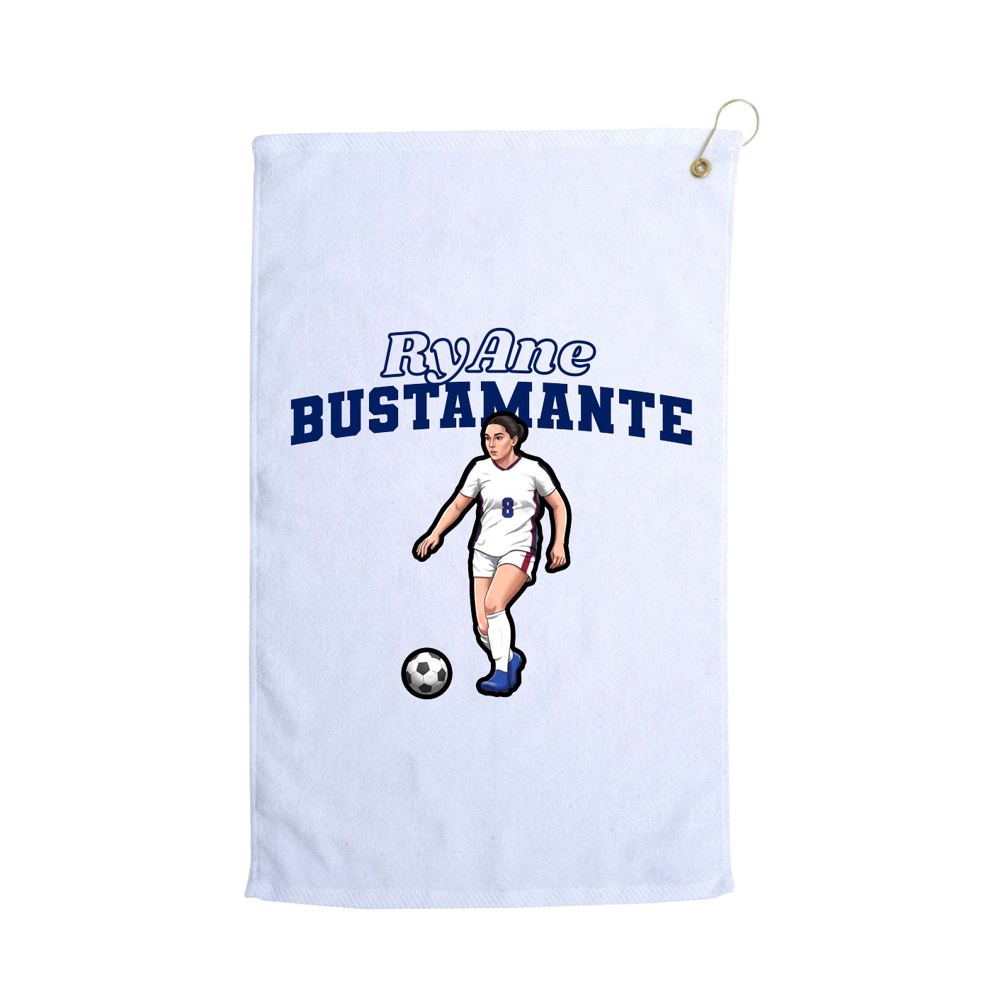 Golf Towel — Name Arch in White