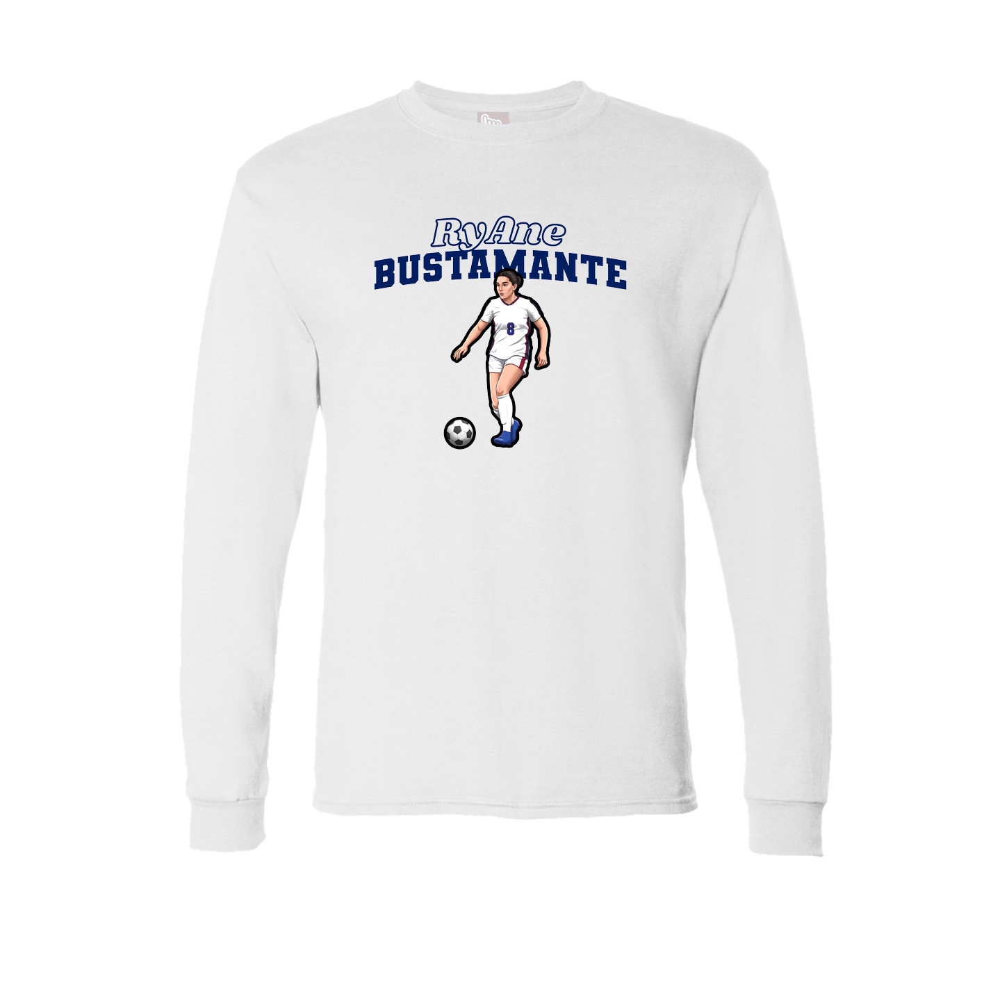 Long Sleeve Tee — Name Arch in White