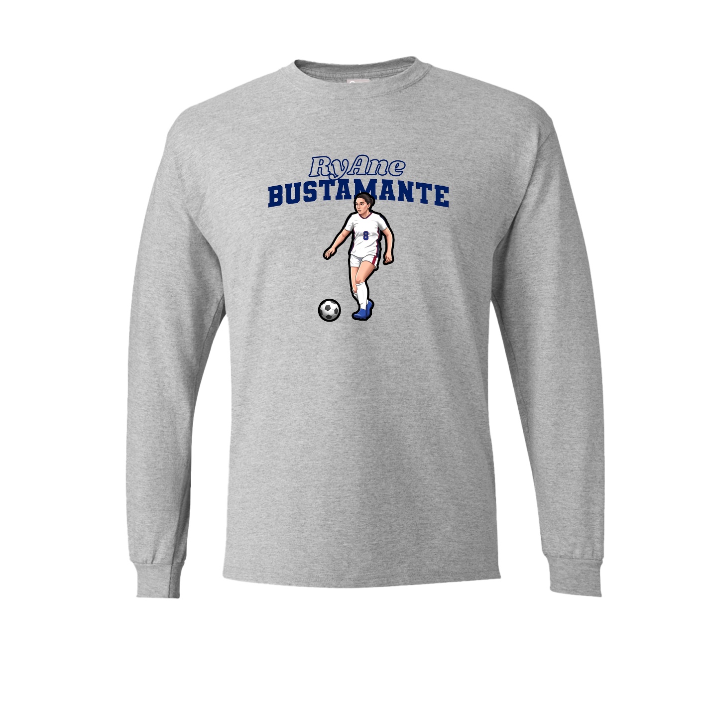 Long Sleeve Tee — Name Arch in Grey