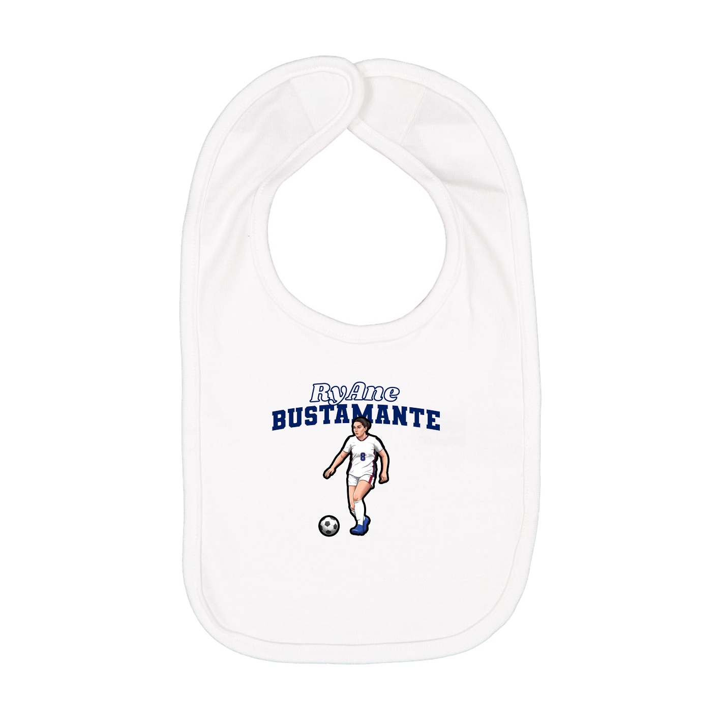 Infant Bib — Name Arch in White