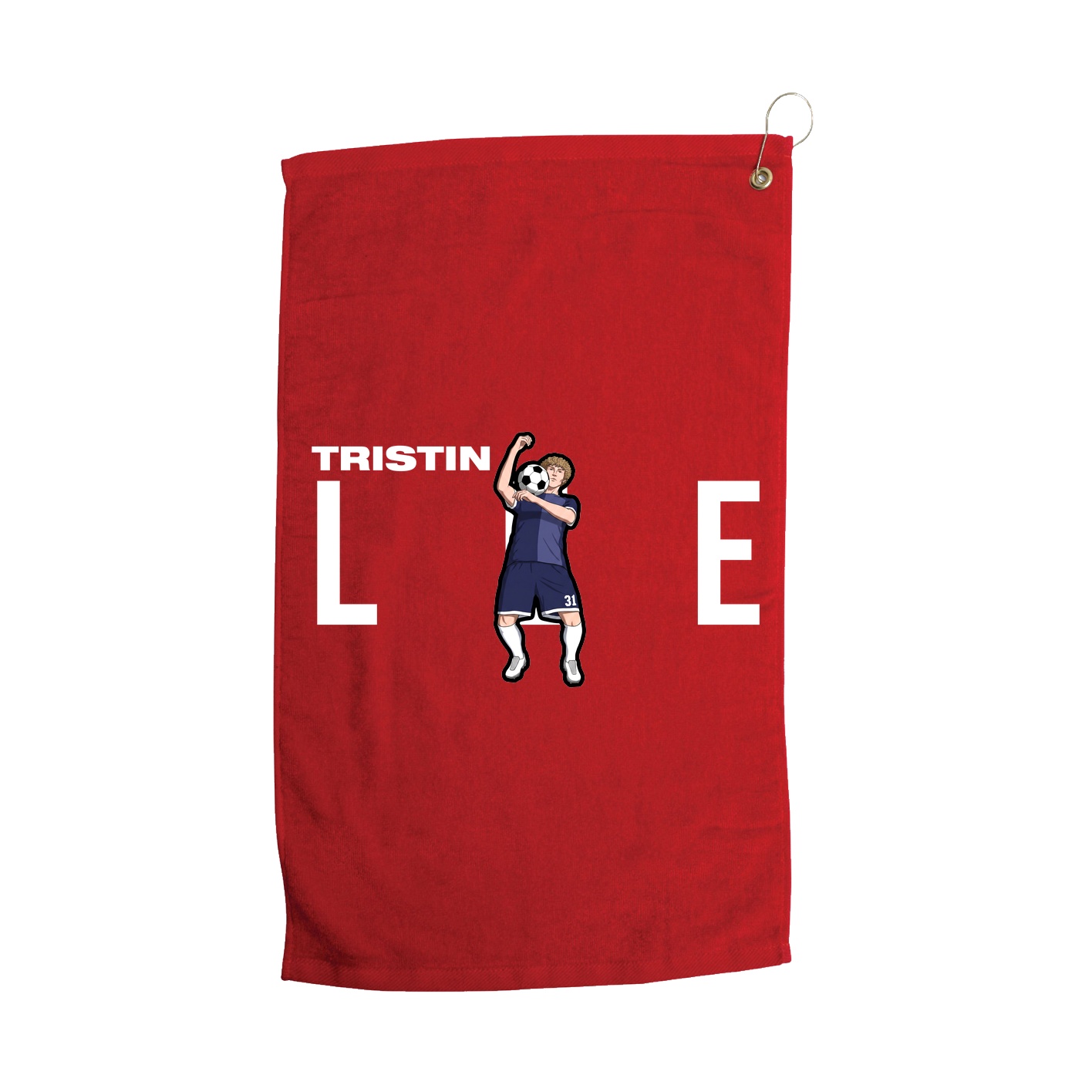 Golf Towel — Player Name in Red