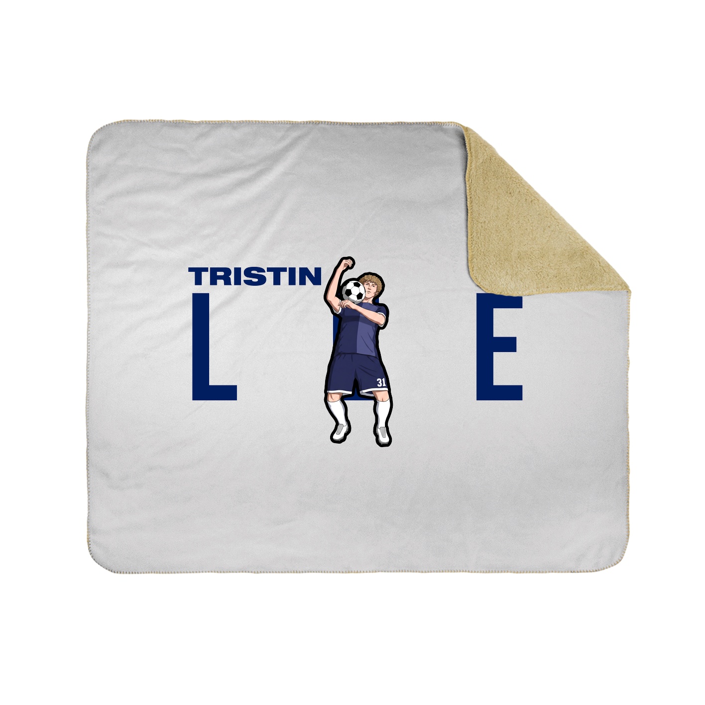 Throw Blanket — Player Name in White