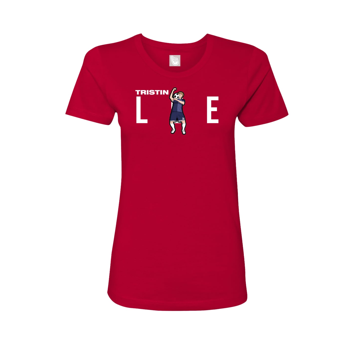 Fitted Women's Tee — Player Name in Red