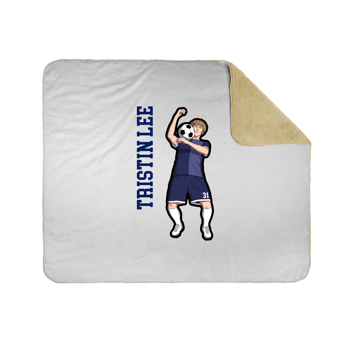 Throw Blanket — Name Vertical in White