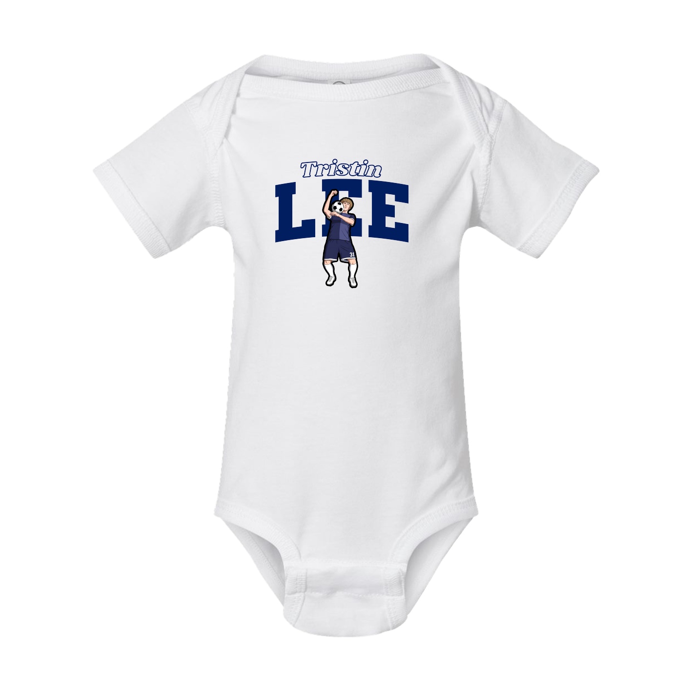 Baby Onesie — Name Arch in White
