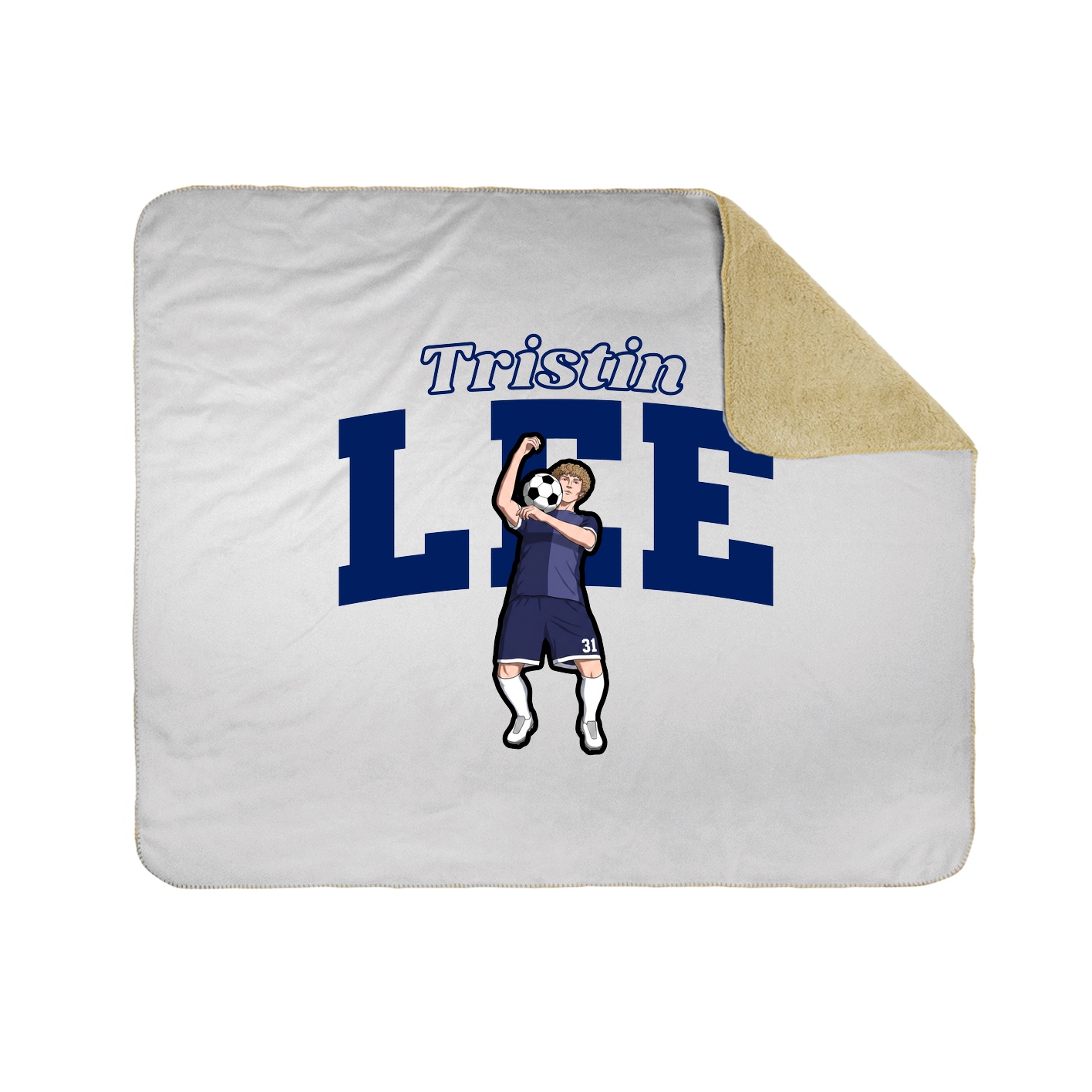 Throw Blanket — Name Arch in White