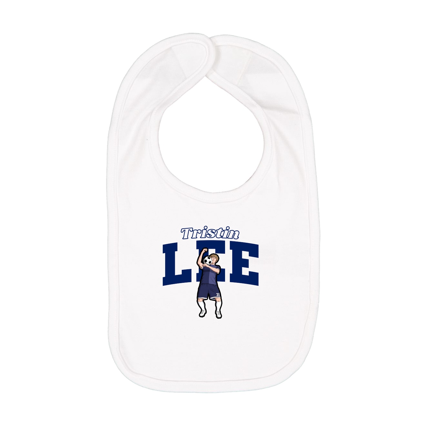 Infant Bib — Name Arch in White