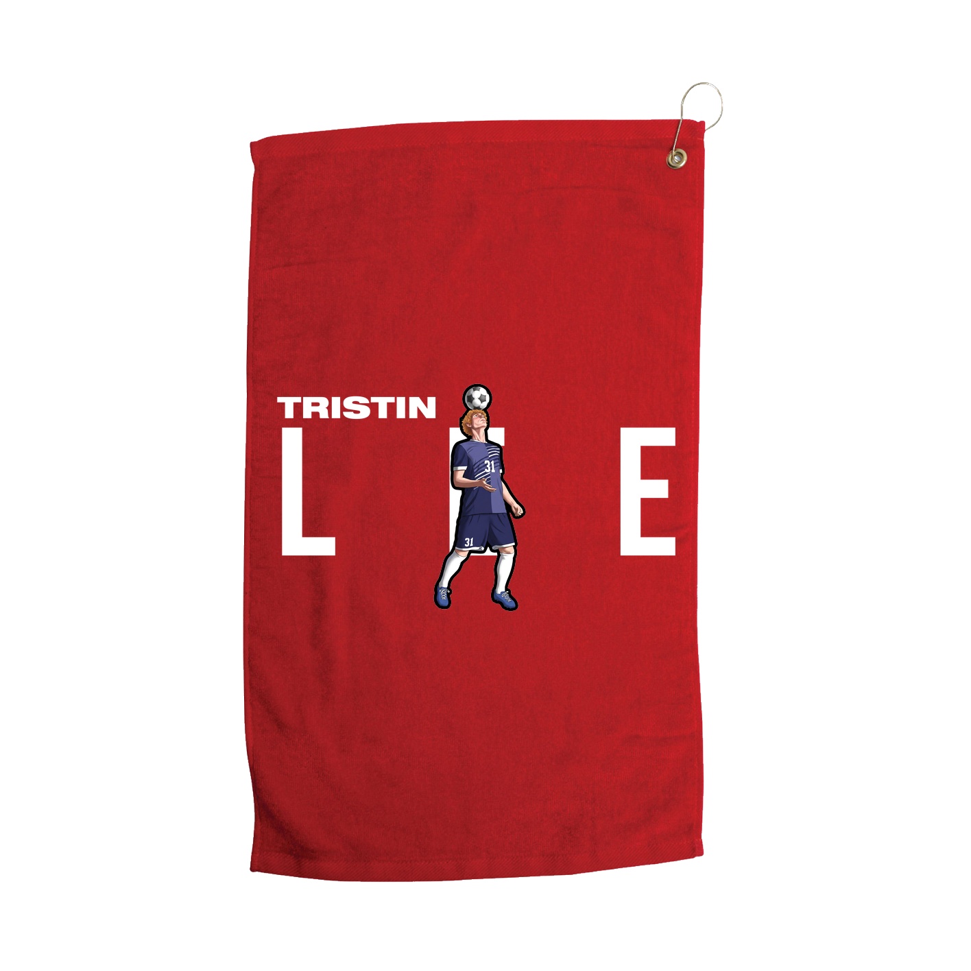 Golf Towel — Player Name in Red