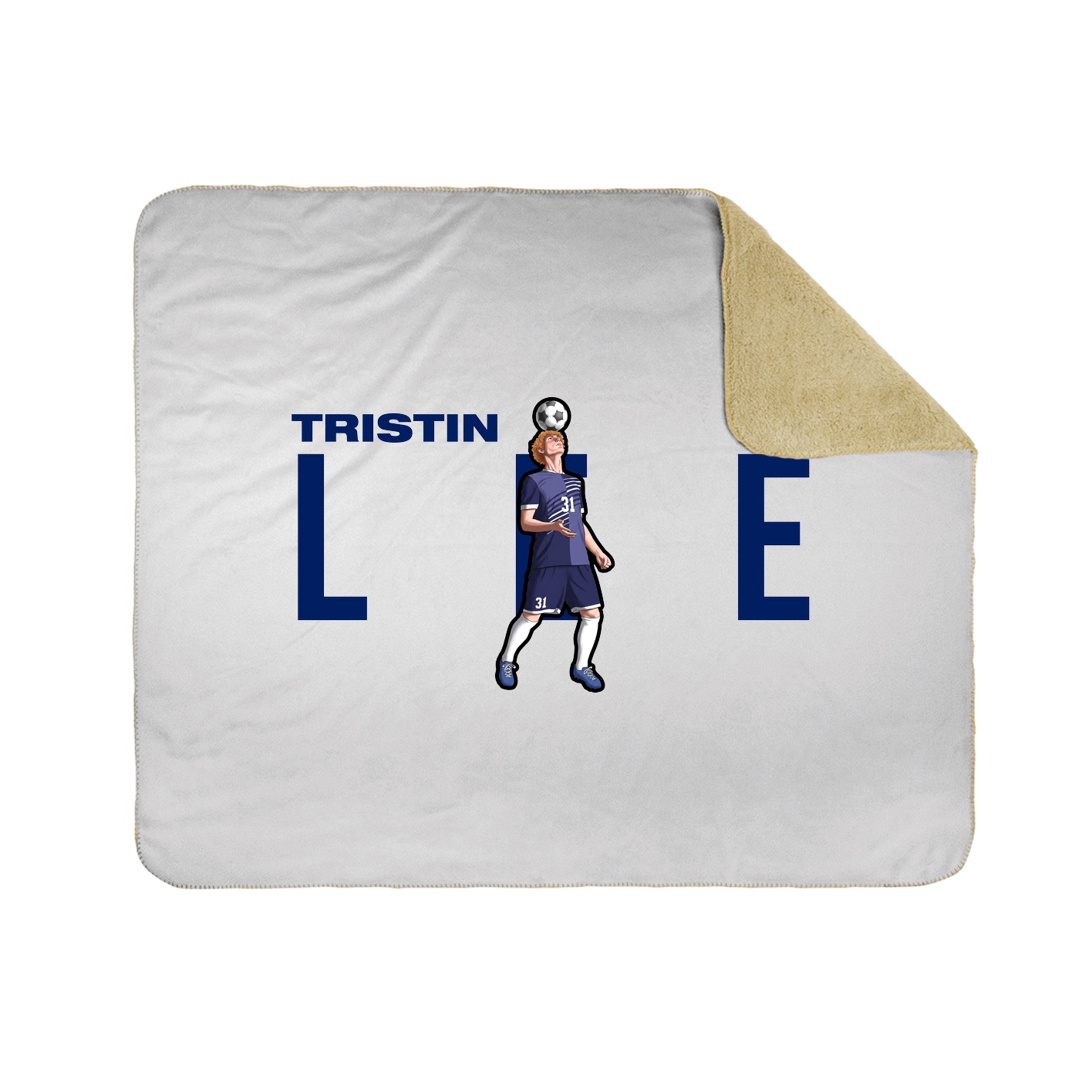 Throw Blanket — Player Name in White