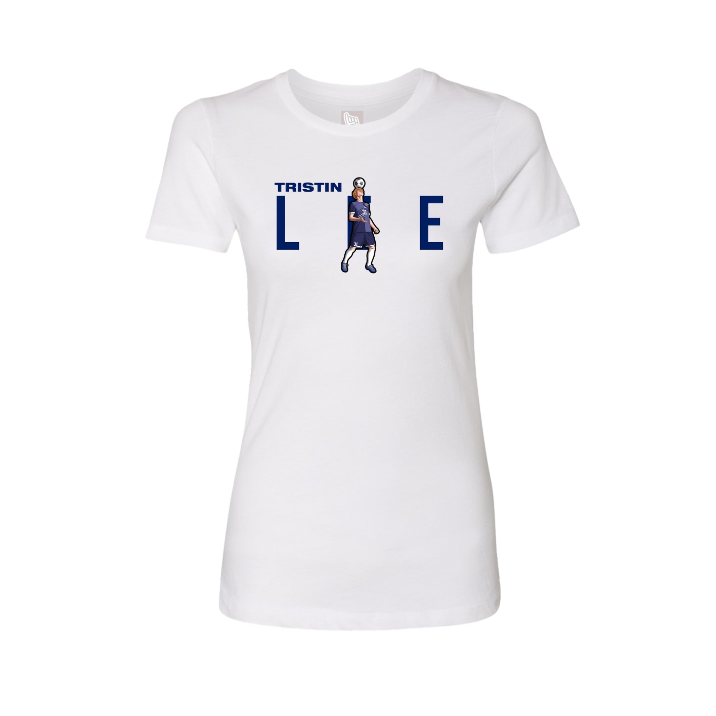 Fitted Women's Tee — Player Name in White
