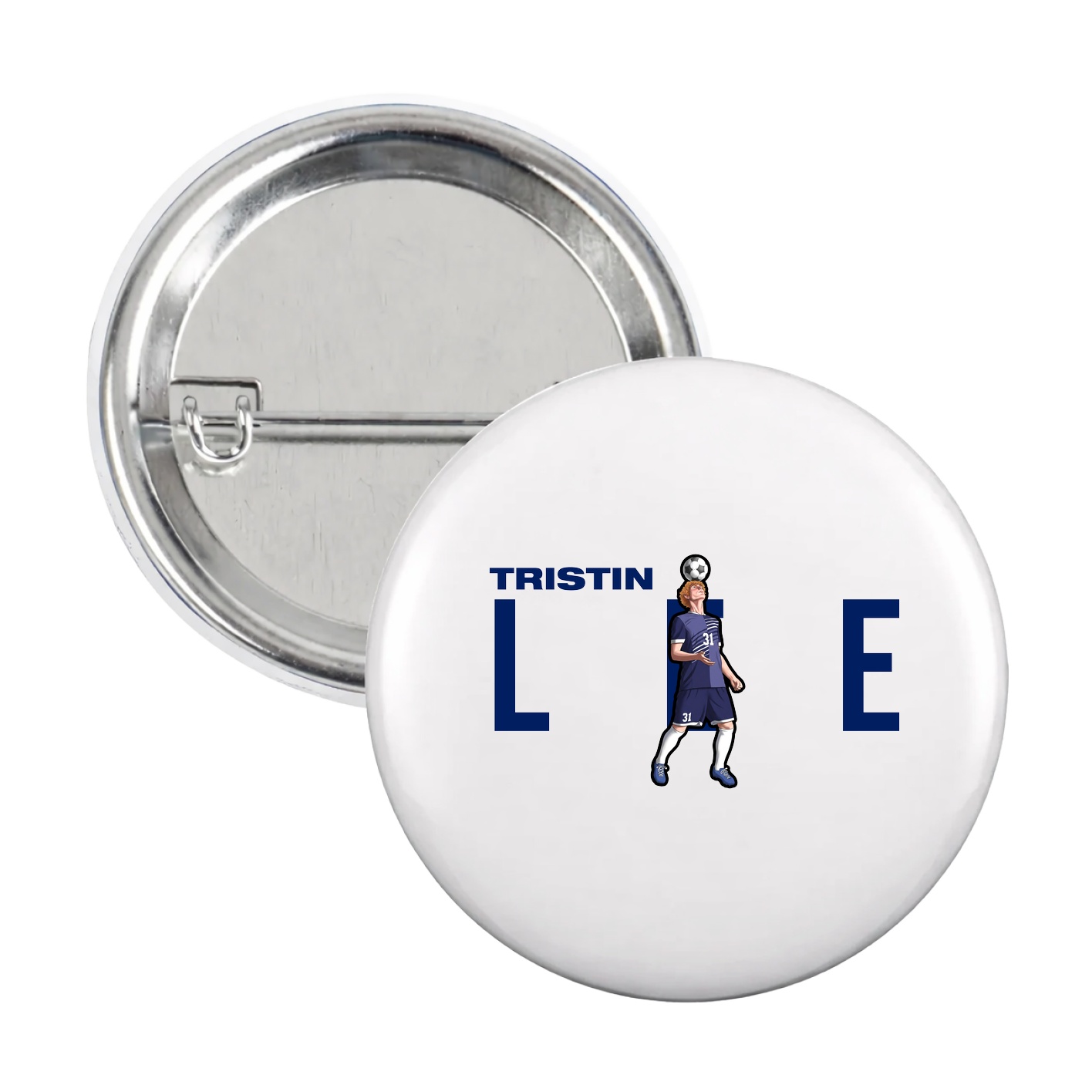 Game Day Button — Player Name in White