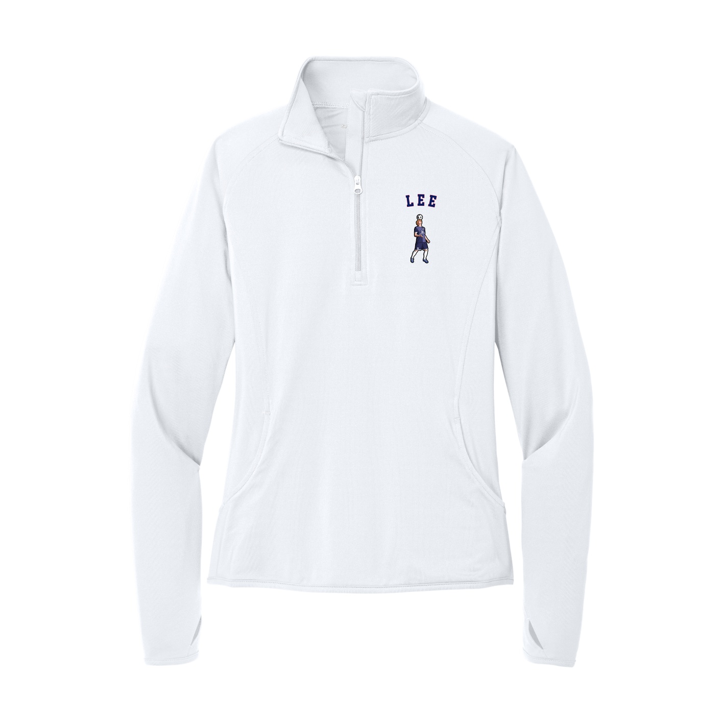 Women's Q-Zip Pullover — Shirsey Arch in White