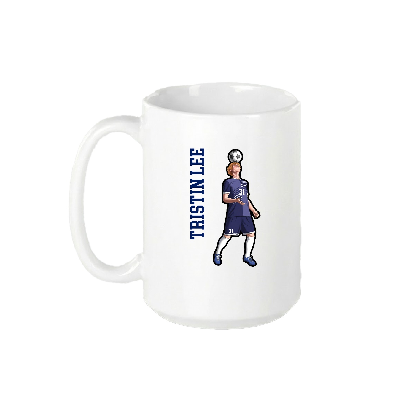 15oz Coffee Mug — Name Vertical in White
