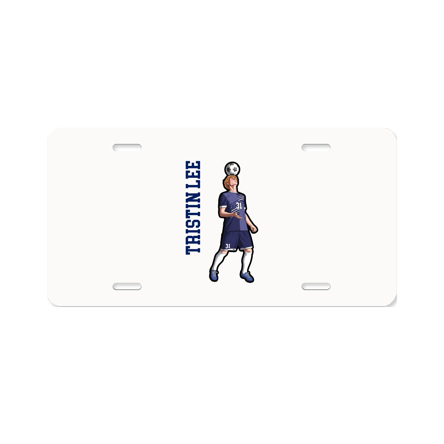 License Plate — Name Vertical in Classic
