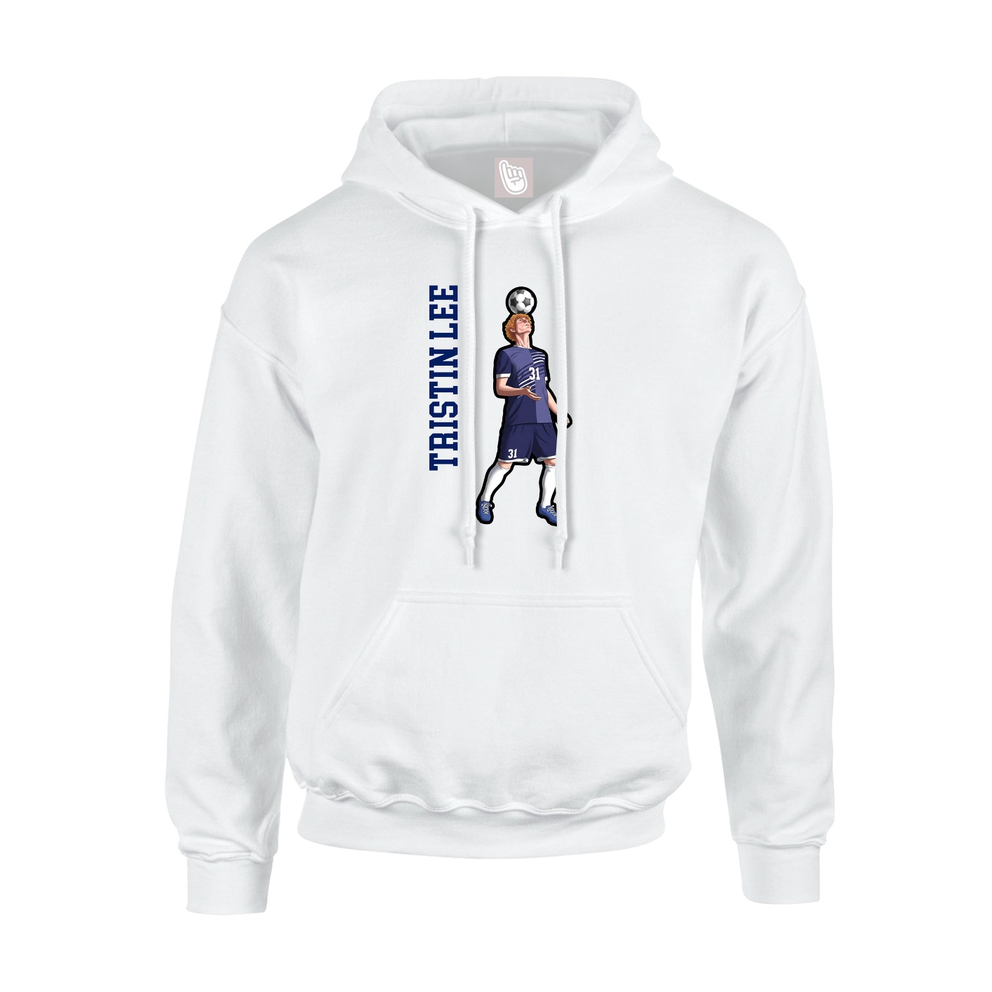 Hoodie — Name Vertical in White