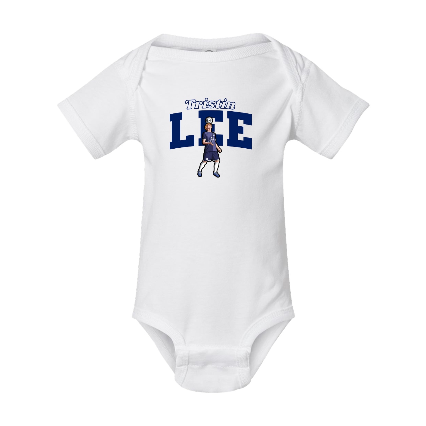 Baby Onesie — Name Arch in White